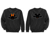 XtraFly Apparel Bat Witch Pumpkin Halloween Pullover Crewneck-Sweatshirt