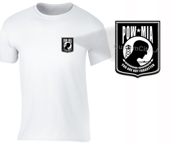 XtraFly Apparel Men's Not Forgotten Pocket Military Pow Mia Crewneck Short Sleeve T-shirt