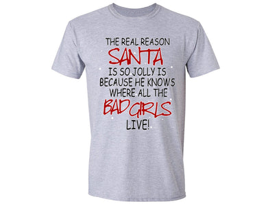 XtraFly Apparel Men's Jolly Santa Elf Ugly Christmas Crewneck Short Sleeve T-shirt