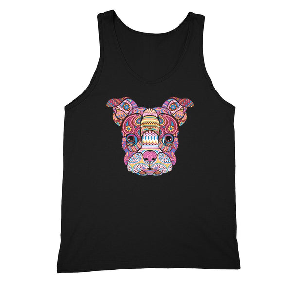 XtraFly Apparel Men's Boston Terrier Dog Pink Tribal Animal Tank-Top