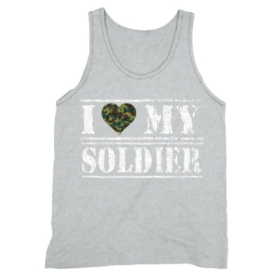 XtraFly Apparel Men's I Love Soldier Camo Military Pow Mia Tank-Top
