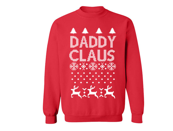 XtraFly Apparel DaddyClaus Santa Ugly Christmas Pullover Crewneck-Sweatshirt