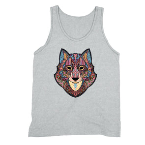 XtraFly Apparel Men's Wolf Pink Tribal Animal Tank-Top