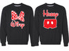 XtraFly Apparel Hubby Wifey Red Bow Valentine's Matching Couples Pullover Crewneck-Sweatshirt