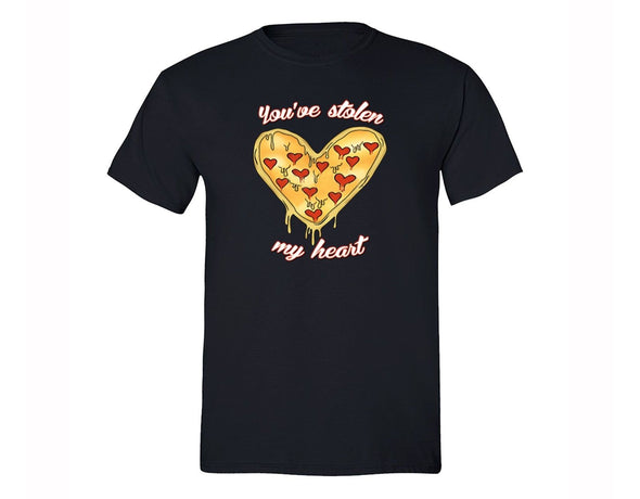 XtraFly Apparel Men's You've Stolen My Heart Pizza Novelty Gag Crewneck Short Sleeve T-shirt