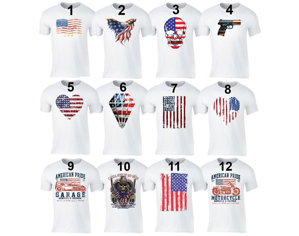 XtraFly Apparel Men's American Flag Distressed 4th of July Crewneck Short Sleeve T-shirt