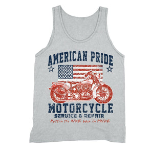 XtraFly Apparel Men's Repair Motorcycle Flag American Pride Tank-Top