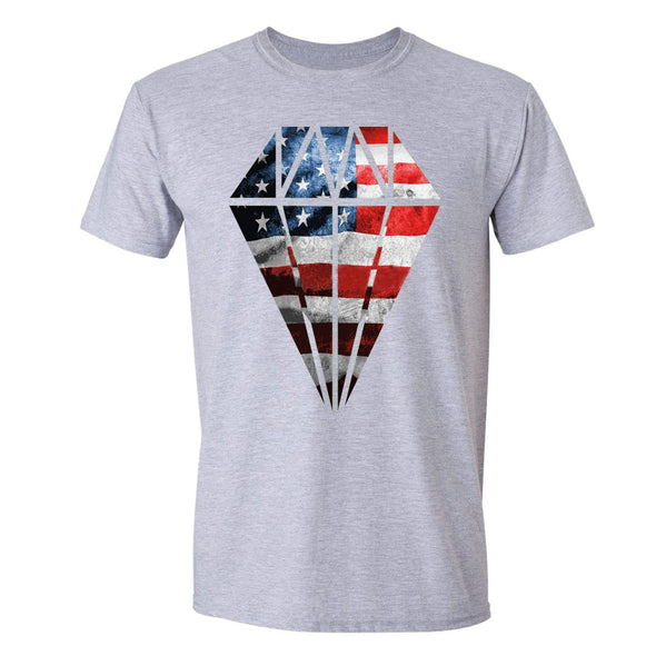 XtraFly Apparel Men's American Flag Distressed 4th of July Crewneck Short Sleeve T-shirt