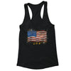 XtraFly Apparel Women's Wavy Flag USA American Pride Racer-back Tank-Top