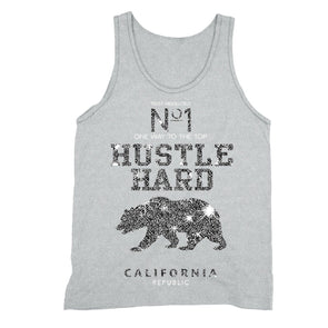 XtraFly Apparel Men's Hustle Hard Bear CA California Pride Tank-Top