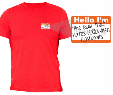 XtraFly Apparel Men's Pocket Guy that Hates Halloween Pumpkin Crewneck Short Sleeve T-shirt