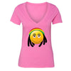 XtraFly Apparel Women's Rasta Emoji Reggae High Novelty Gag V-neck Short Sleeve T-shirt