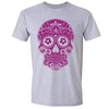 XtraFly Apparel Men's Pink Sugarskull Muerte Skulls Day Of Dead Crewneck Short Sleeve T-shirt