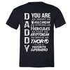 XtraFly Apparel Men's Daddy Superhero Thor Father's Day Crewneck Short Sleeve T-shirt