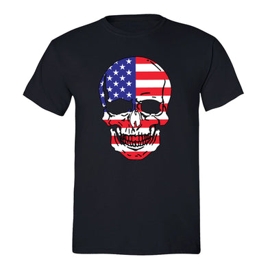 XtraFly Apparel Men's Smiling Skull American Pride Crewneck Short Sleeve T-shirt