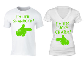 XtraFly Apparel Shamrock Lucky Charm St. Patrick's Matching Couples Short Sleeve T-shirt