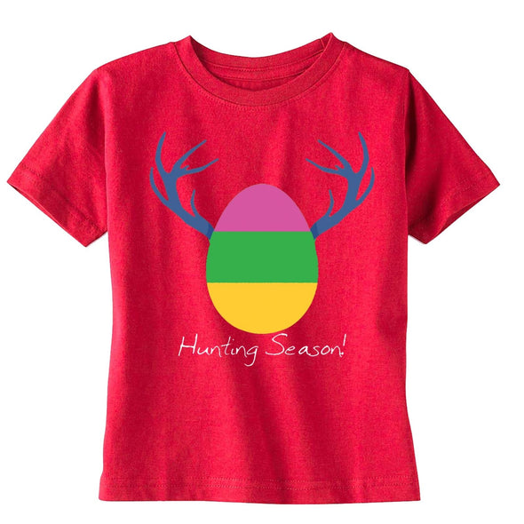 XtraFly Apparel Boys Hunting Season Antlers Easter Crewneck Short Sleeve T-shirt