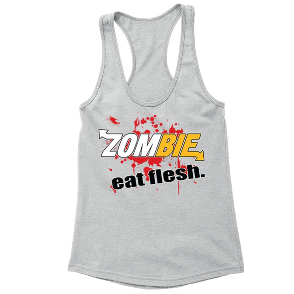 XtraFly Apparel Women's Zombie Eat Flesh Novelty Gag Racer-back Tank-Top