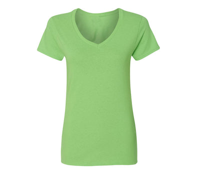 XtraFly Apparel Women's Active Plain Basic V-neck Short Sleeve T-shirt Lime Green
