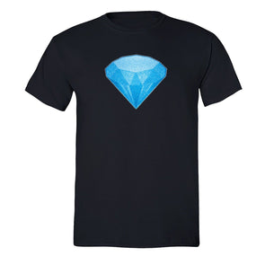 XtraFly Apparel Men's Blue Diamond Emoji Novelty Gag Crewneck Short Sleeve T-shirt