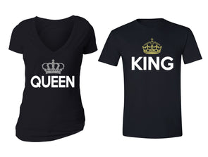 XtraFly Apparel King Rey Queen Reina Valentine's Matching Couples Short Sleeve T-shirt