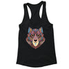 XtraFly Apparel Women's Wolf Pink Tribal Animal Racer-back Tank-Top