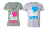 XtraFly Apparel Love Crazy Husband Wife Valentine's Matching Couples Short Sleeve T-shirt