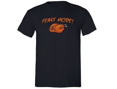 XtraFly Apparel Men's Feast Mode Turkey Gobble Thanksgiving Crewneck Short Sleeve T-shirt