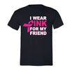 XtraFly Apparel Men's I Wear Pink Friend Breast Cancer Ribbon Crewneck Short Sleeve T-shirt
