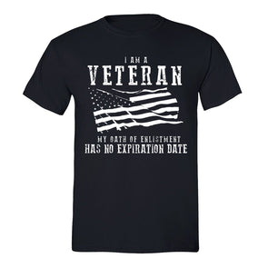 XtraFly Apparel Men's I Am Veteran US Flag Military Pow Mia Crewneck Short Sleeve T-shirt