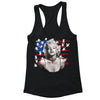 XtraFly Apparel Women's American Flag Distressed 4th of July Racer-back Tank-Top