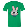 XtraFly Apparel Men's Rabbit Nerd EyeGlasses Easter Crewneck Short Sleeve T-shirt