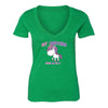 XtraFly Apparel Women's Unicorn Made Me Rainbow Novelty Gag V-neck Short Sleeve T-shirt