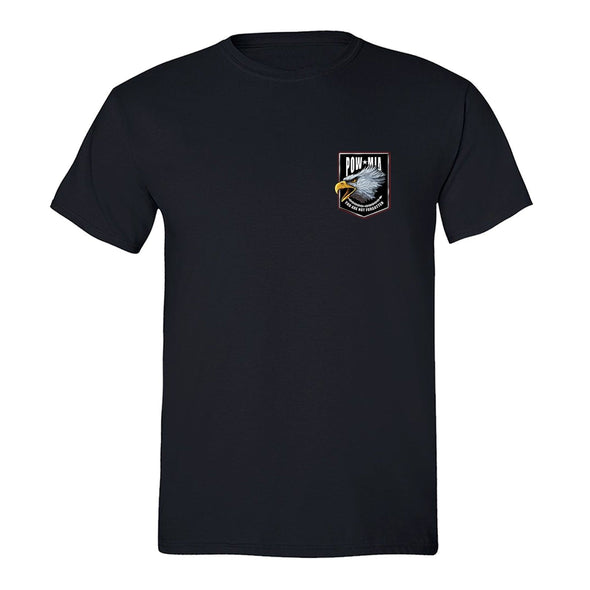 XtraFly Apparel Men's Eagle Pocket Military Pow Mia Crewneck Short Sleeve T-shirt