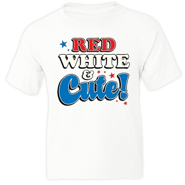 XtraFly Apparel Boys Red White Cute Flag American Pride Crewneck Short Sleeve T-shirt