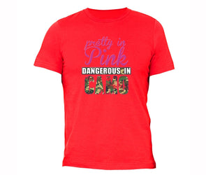 XtraFly Apparel Men's Pretty in Pink Breast Cancer Ribbon Crewneck Short Sleeve T-shirt