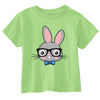 XtraFly Apparel Boys Rabbit Nerd EyeGlasses Easter Crewneck Short Sleeve T-shirt