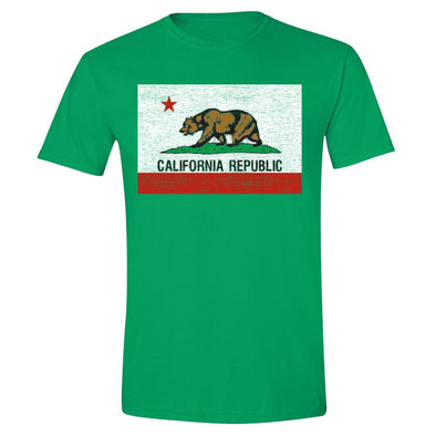 XtraFly Apparel Men's Republic Bear Flag CA California Pride Crewneck Short Sleeve T-shirt