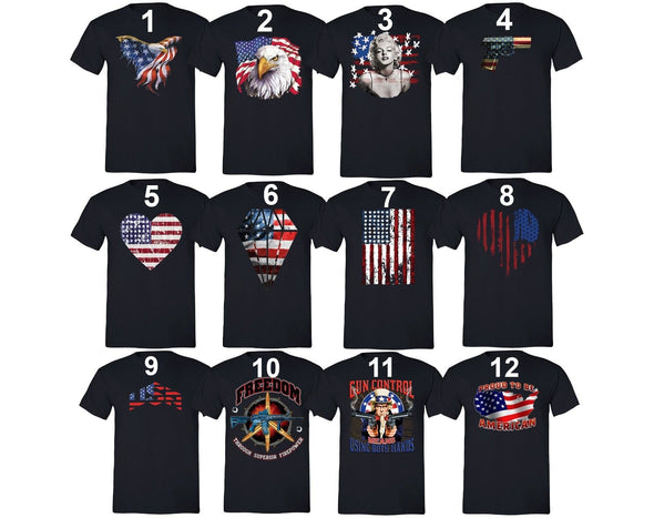 XtraFly Apparel Men's American Flag Distressed 4th of July Crewneck Short Sleeve T-shirt