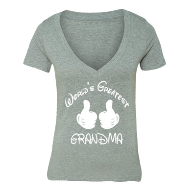 XtraFly Apparel Women's Greatest Grandma Mother's Day V-neck Short Sleeve T-shirt