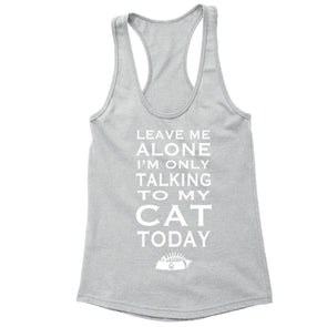 XtraFly Apparel Women's Talking to My Cat Animal Lover Racer-back Tank-Top