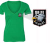XtraFly Apparel Women's Eagle Pocket Military Pow Mia V-neck Short Sleeve T-shirt