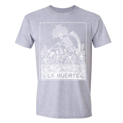 XtraFly Apparel Men's Loteria La Muerte Skull Mexican Heritage Crewneck Short Sleeve T-shirt