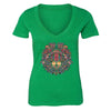 XtraFly Apparel Women's Lion Rasta Reggae Pink Tribal Animal V-neck Short Sleeve T-shirt