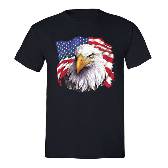 XtraFly Apparel Men's American Flag Distressed 4th of July Crewneck Short Sleeve T-shirt