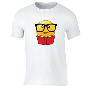 XtraFly Apparel Men's Emoji Nerd Bookworm Novelty Gag Crewneck Short Sleeve T-shirt