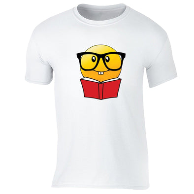 XtraFly Apparel Men's Emoji Nerd Bookworm Novelty Gag Crewneck Short Sleeve T-shirt