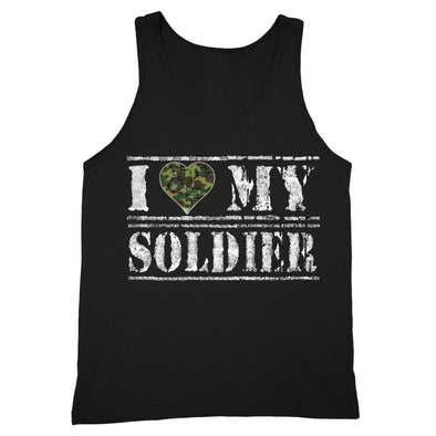 XtraFly Apparel Men's I Love Soldier Camo Military Pow Mia Tank-Top