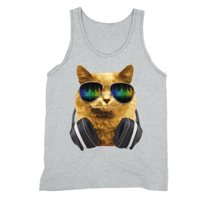 XtraFly Apparel Men's Cat DJ Headphones Animal Lover Tank-Top