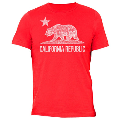 XtraFly Apparel Men's Bear Distressed CA California Pride Crewneck Short Sleeve T-shirt